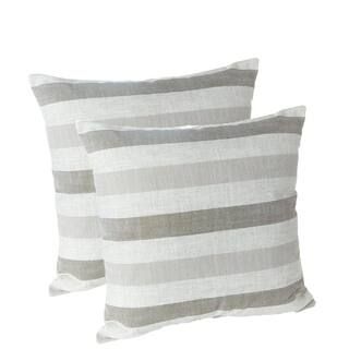 Liza Taupe Striped 18 in. x 18 in. Throw Pillow (Set of 2)-218434-24A - The Home Depot | The Home Depot