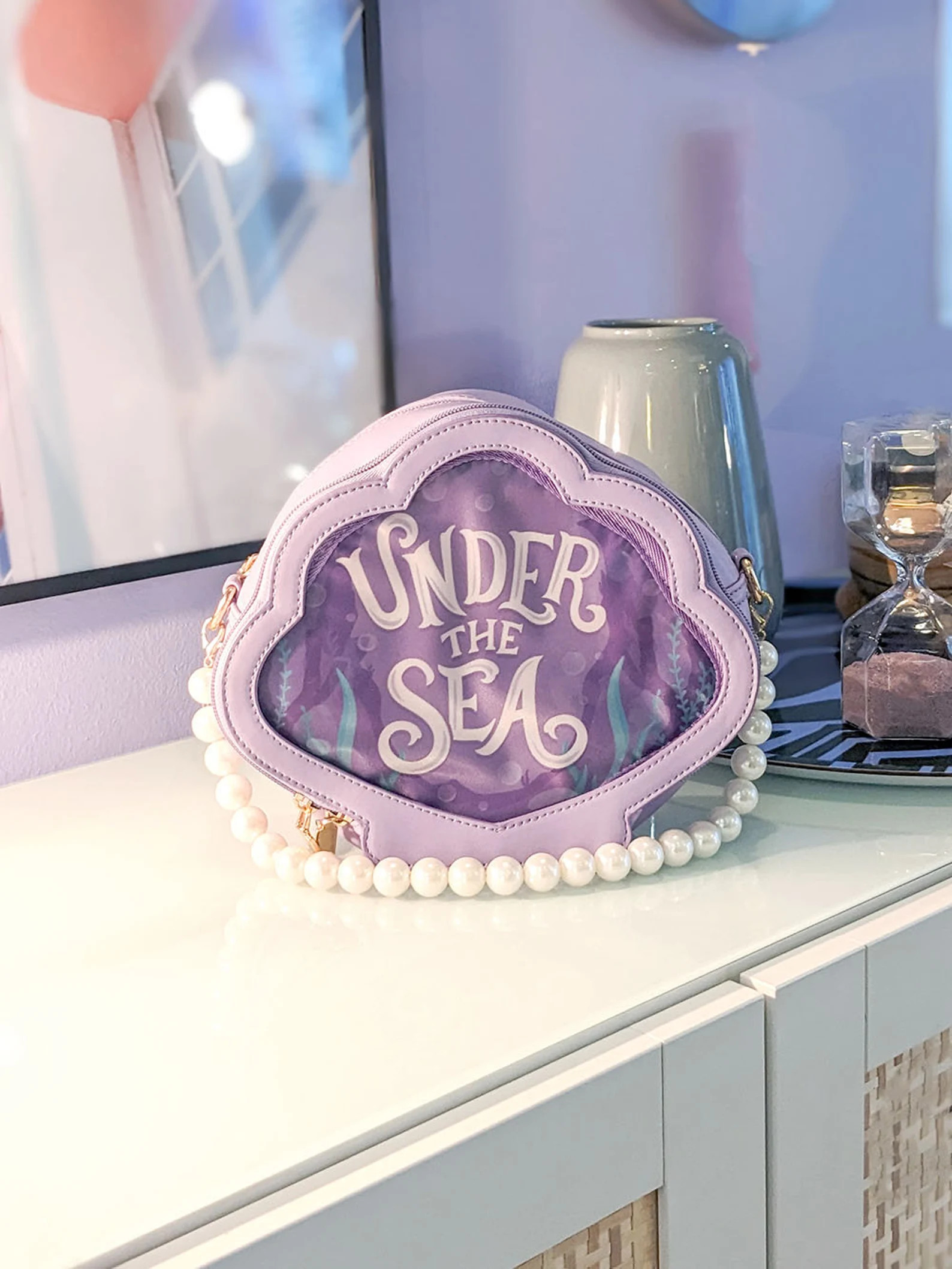 Mermaid Shell Ita Bag: Purple Enamel Pin Display, Pearl Strap - Etsy | Etsy (Global)