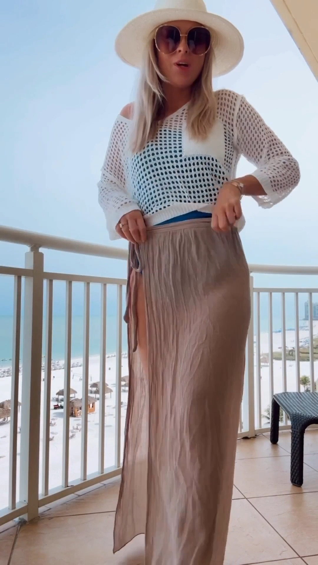 Resort wear style, Day look! ☀️
A great swimsuit! 🩵 My bag has a newer version and it’s 😍! 

Swimwear. Vacation look. Beach. Cover up. Resort wear. Vacation outfit. 

#LTKFindsUnder50 #LTKTravel