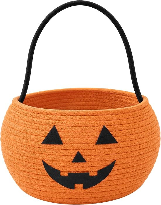 Halloween Baskets for Kids, Pumpkin Trick or Treat Buckets | Amazon (US)