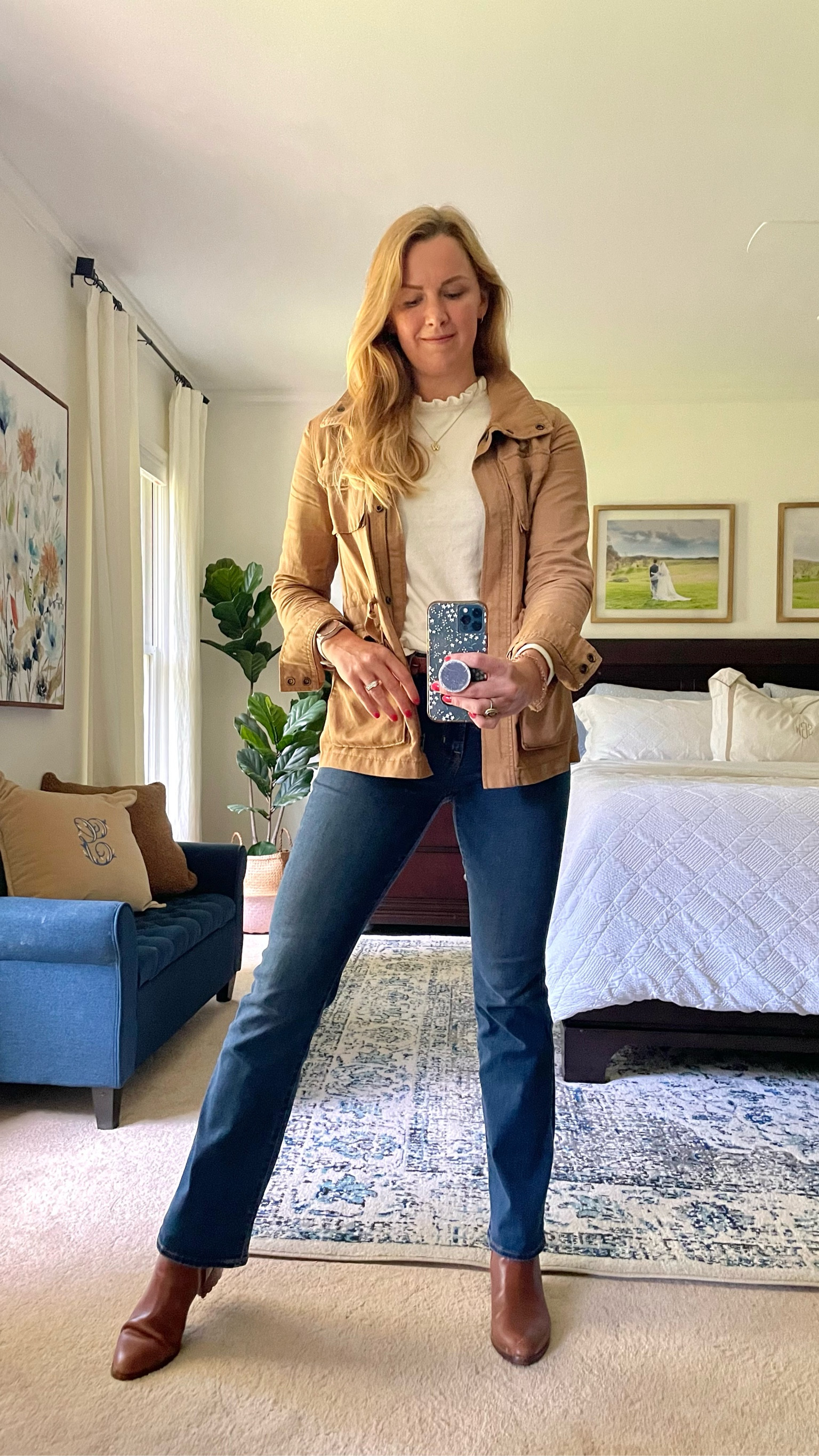 Business/work casual outfit for fall

Jacket is an old Loft find but very similar option is linked!

Bootcut blue jeans are midrise and great fit. Currently on sale and under $30. I got my normal size 

Ruffle neck long-sleeve white sweater. Similar available & linked

Brown leather boots fit true to size.


Casual classic outfit idea, fall denim

#LTKstyletip #LTKSeasonal #LTKfindsunder50