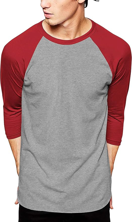 Ma Croix Essentials Mens Premium Baseball Raglan Jersey 3/4 Sleeve Tee Shirts | Amazon (US)