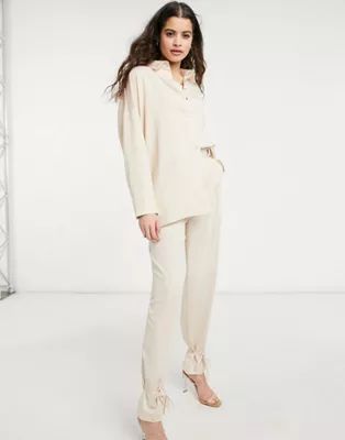 Style Cheat oversized slouchy pocket shirt and cuffed trouser co-ord in cream | ASOS (Global)