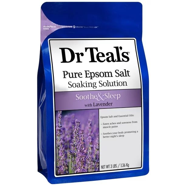 Dr Teal's Pure Epsom Salt Soak, Soothe & Sleep with Lavender, 3lbs - Walmart.com | Walmart (US)