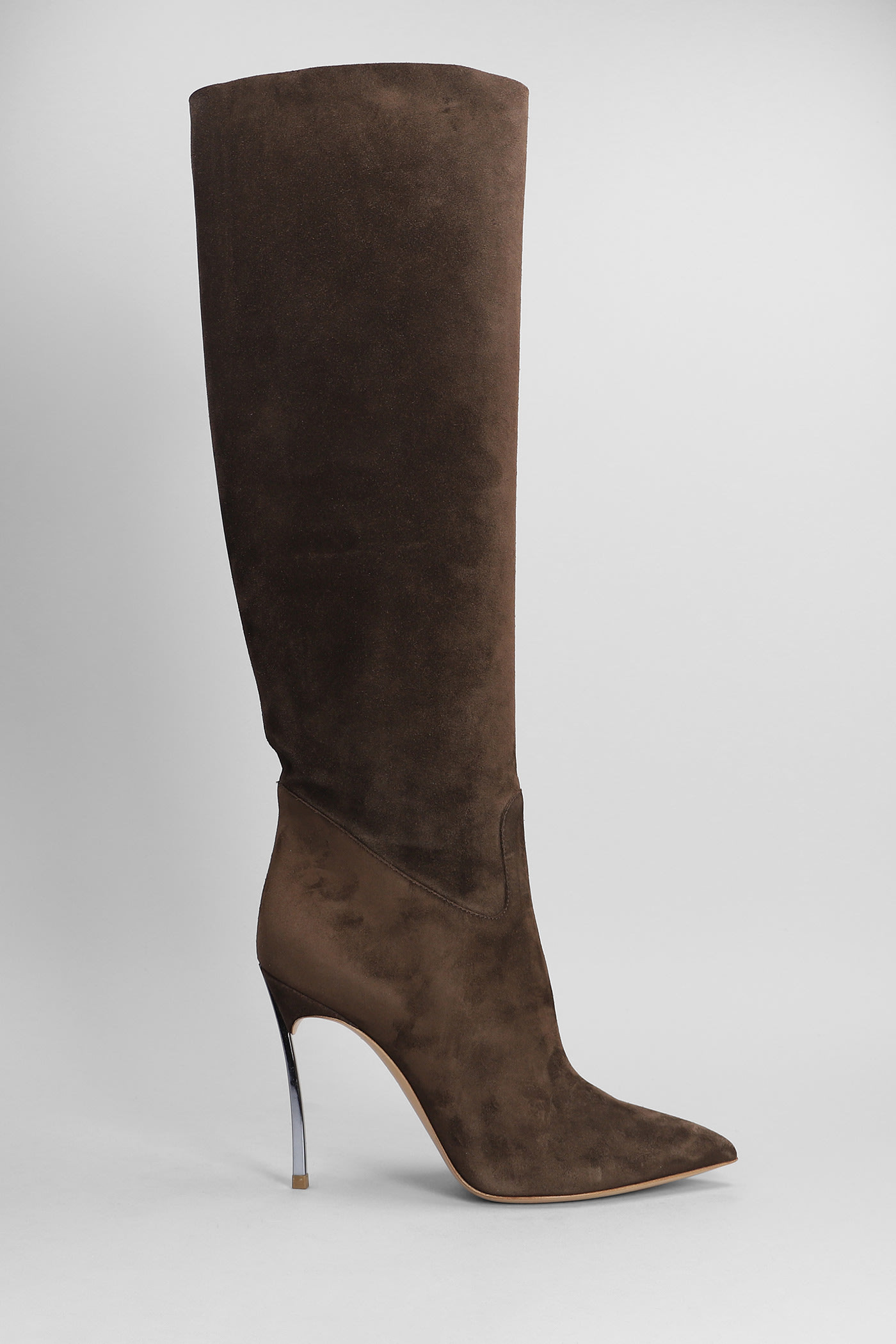 Casadei Blade High Heels Boots In Brown Suede | Italist.com US