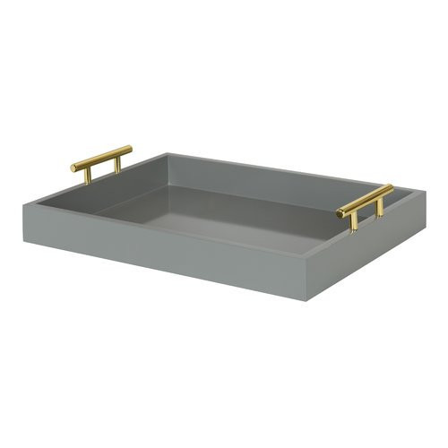 Kate and Laurel Lipton Decorative Serving Tray with Polished Metal Handles | Walmart (US)