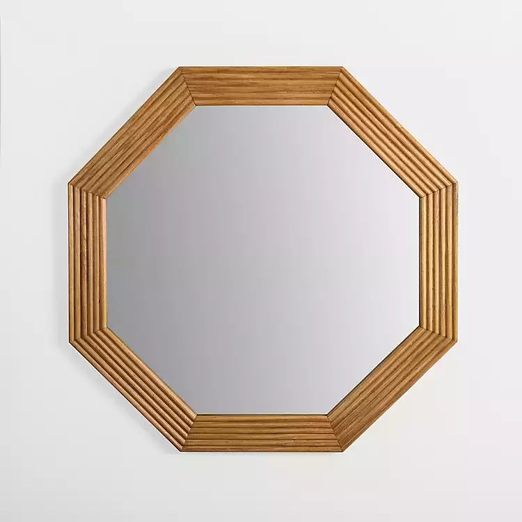 Natural Ribbed Frame Octagon Wall Mirror | Kirkland's Home