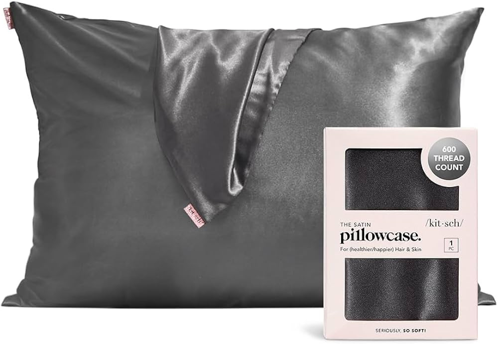 Kitsch Satin Pillowcase with Zipper for Hair & Skin, Softer Than Silk Pillow Cases Queen, Smooth ... | Amazon (US)