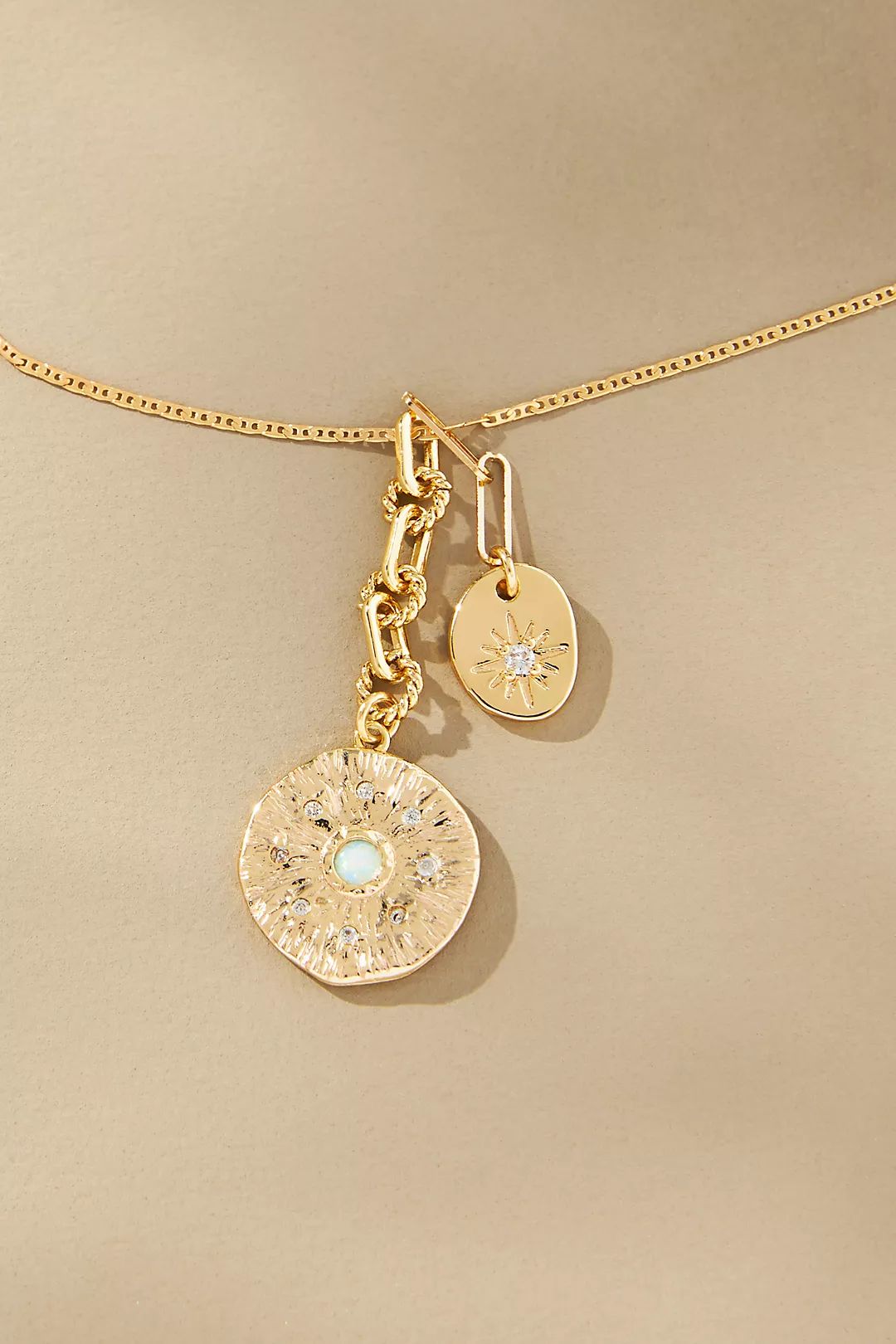 Opal Circle Charm Necklace | Anthropologie (US)