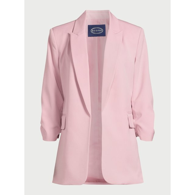Scoop Women's Relaxed Fit Scrunch Sleeve Blazer, Sizes XS-XXL | Walmart (US)