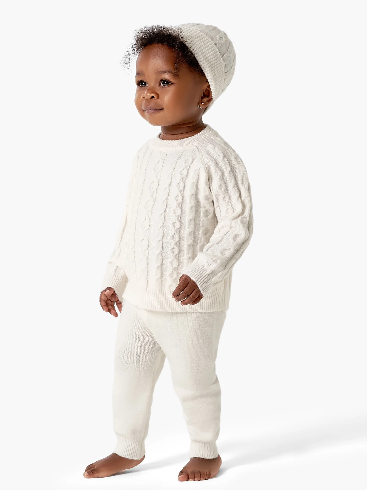 Modern Moments By Gerber Toddler Girl Cable Knit Sweater Outfit Gift Set w/Hat, 3-Piece (12M - 5T... | Walmart (US)