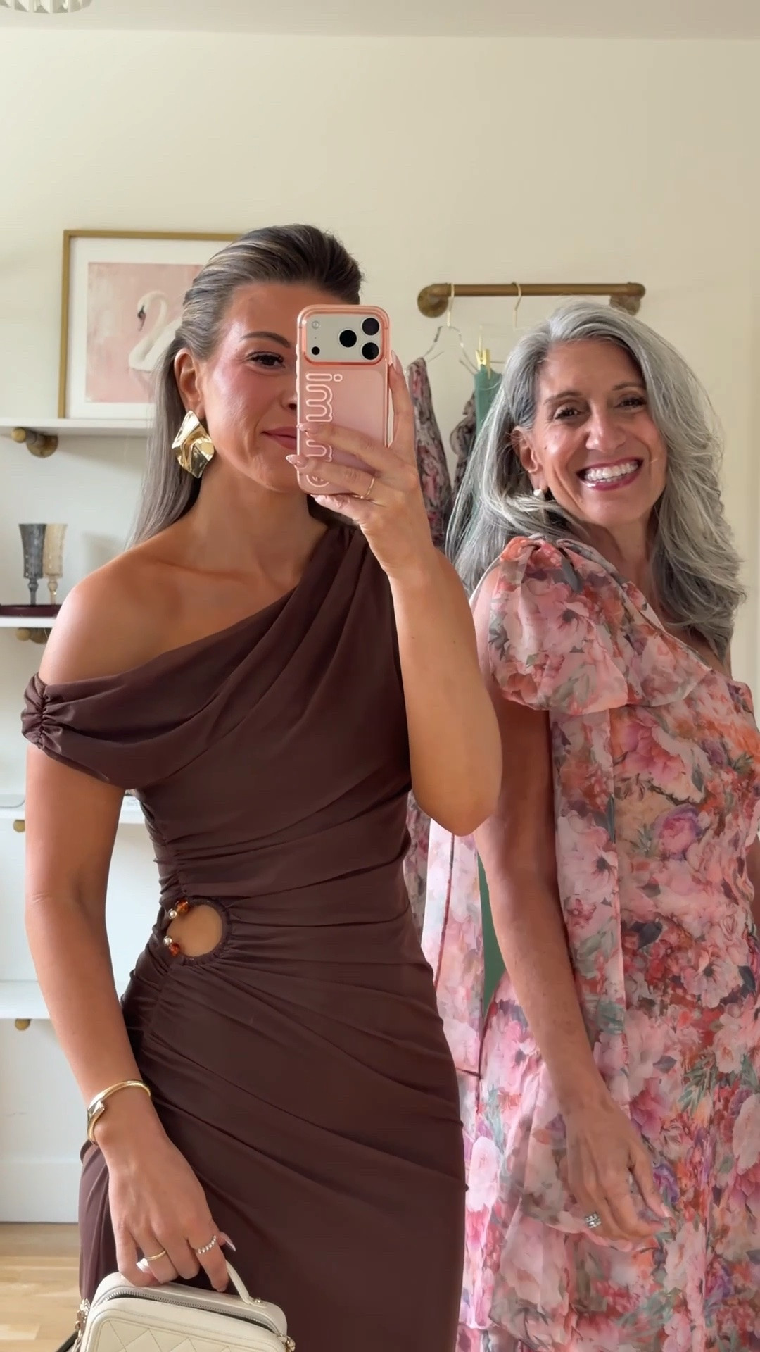 brown one-shoulder gown with a ruched waist cutout and side slit, pink floral one-shoulder gown with a ruffled tiered skirt mom and me formal wedding guest and mother of the bride dresses 💍


I’m 5’4” and wearing my usual small/2 in most
• sized down to xs

mom is 5’4” and wears a medium/6

summer wedding guest dresses, wedding guest dresses, cocktail dresses, semi-formal dresses, black tie wedding guest dresses, destination wedding guest dresses, garden party dresses, wedding guest outfit ideas, mom & me outfits, mom & me dresses, matching outfits, mother daughter outfits, family photo outfits, wedding guest dresses, mother of the bride, mother of the groom, wedding guest outfit ideas

#LTKWedding #LTKSeasonal #LTKU