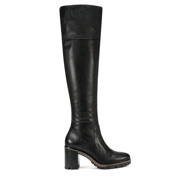 Vince Camuto Dasemma Black Over The Knee Chunky Heel Leather Boot - Walmart.com | Walmart (US)