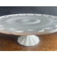 Milk Glass Open Lace Cake Stand | Etsy (US)