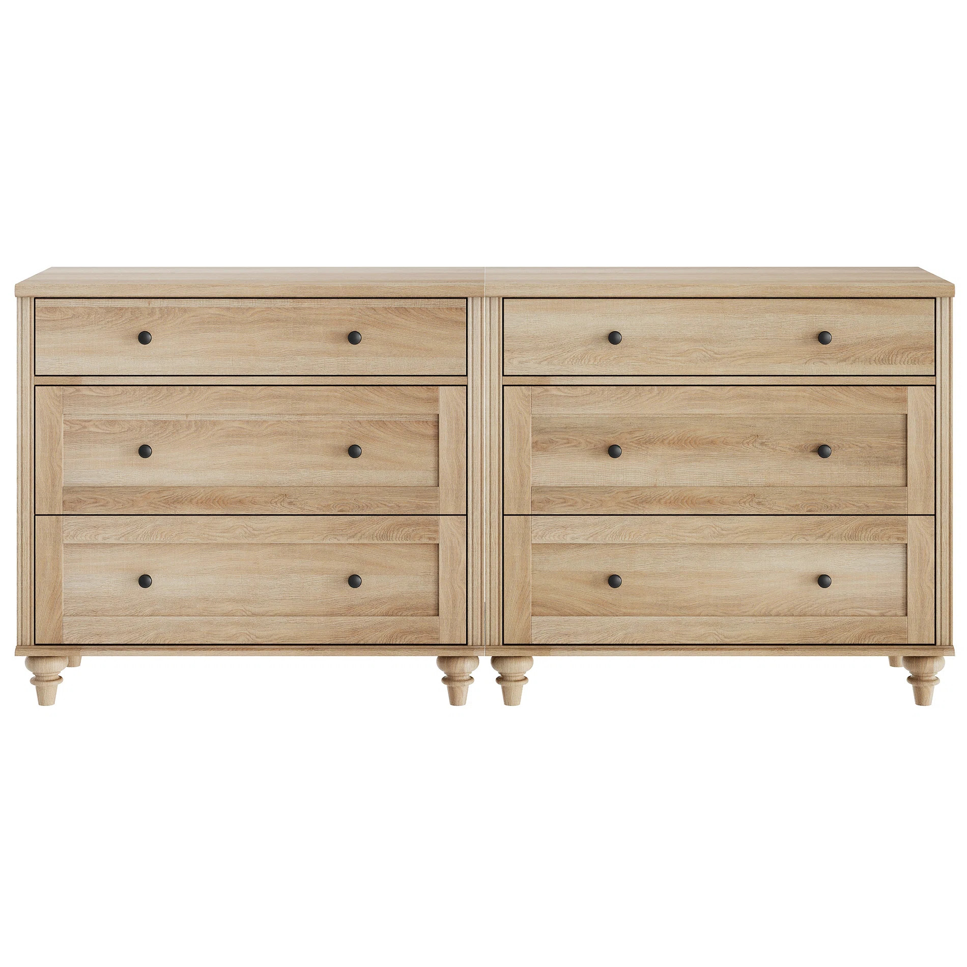 Charlton Home® Scarlett Dresser For Bedroom With 6 Drawers, Mid Century Modern Wooden Closet Sto... | Wayfair North America