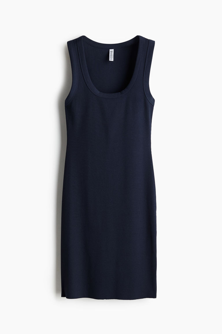 H & M - Ribbed Bodycon Dress - Blue | H&M (US + CA)