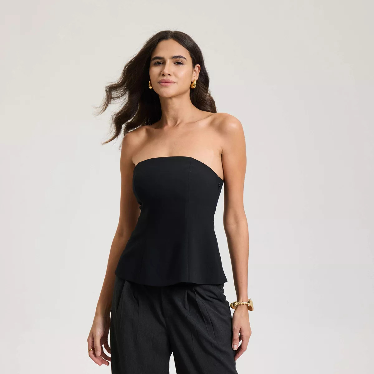 Women's Strapless Sculpted Tube Top - A New Day™ Black S | Target