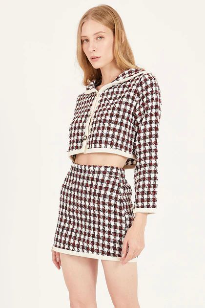 Reese Houndstooth Jacket and Skirt Set | Storets (Global)