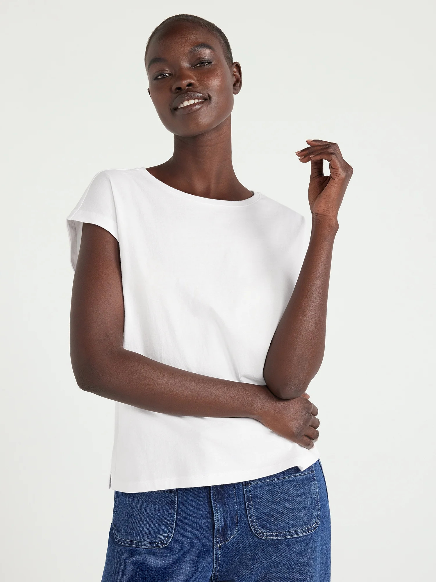 Free Assembly Women's Short Sleeve Dolman Tee, Sizes XS-XXXL | Walmart (US)