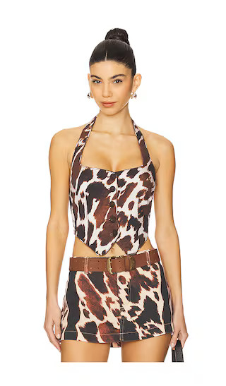 Halter Vest in Cowhide | Revolve Clothing (Global)