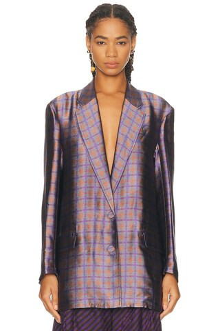 Dries Van Noten Bastis Jacket in Purple - Purple. Size L (also in S, XS). | FWRD 