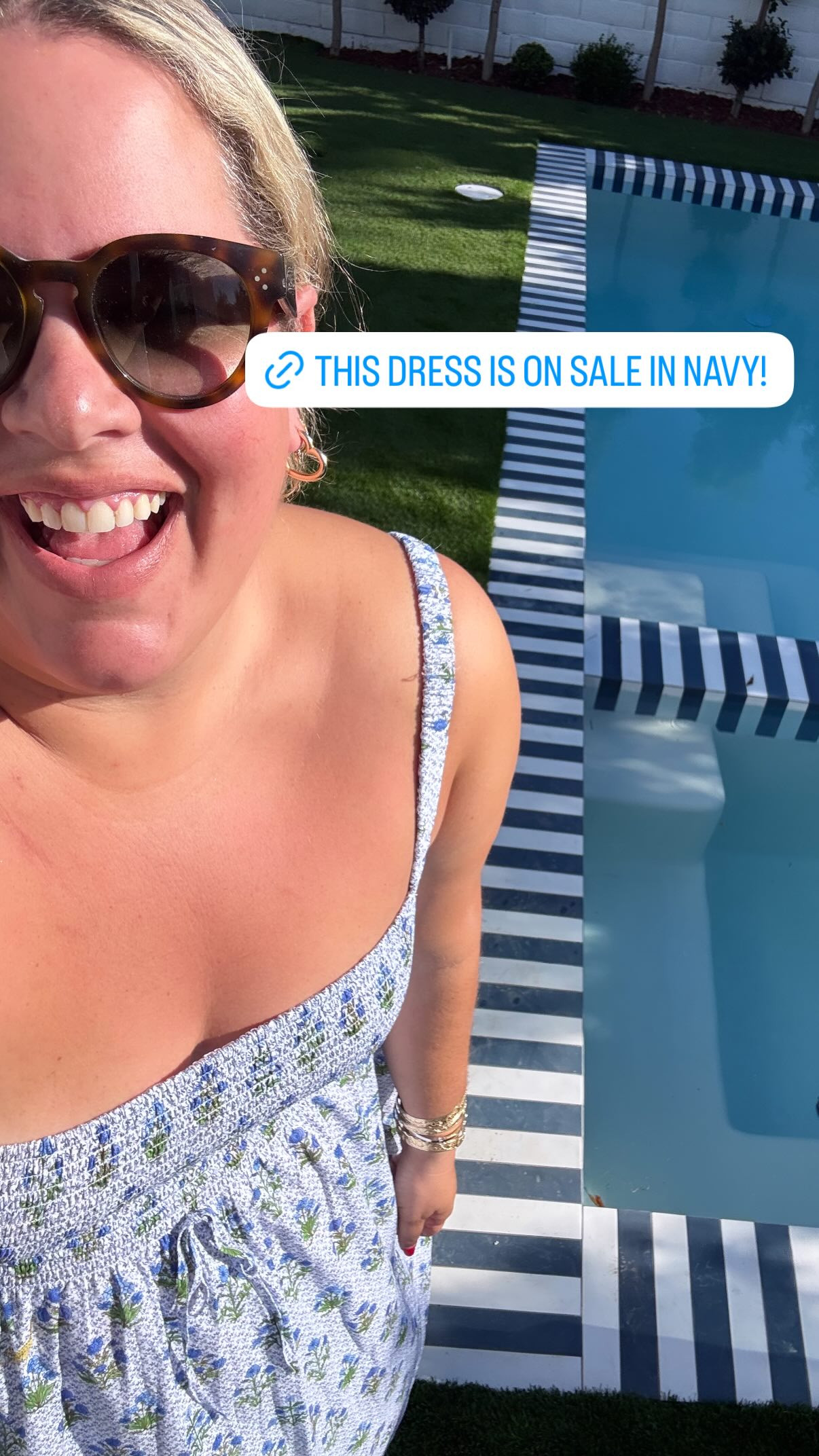 This dress is on sale in navy!
