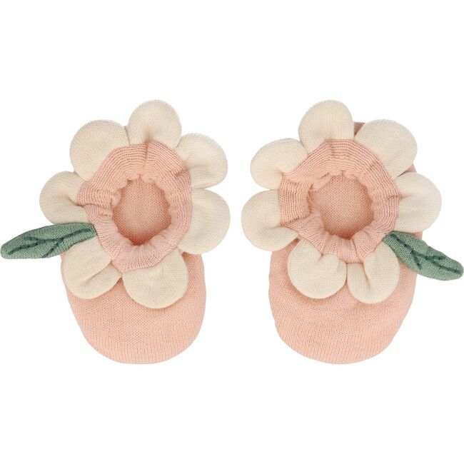 Peach Daisy Baby Booties | Maisonette