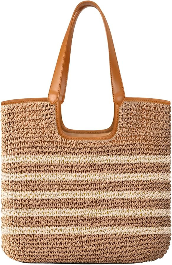 Beach Bags for Women Summer Straw Beach Bag Large Handmade Boho Woven Purse | Amazon (US)