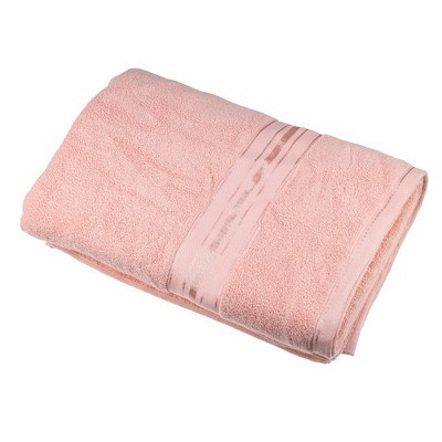 Unique Bargains Soft Absorbent Cotton Bath Towel Classic Design 55.12''x27.56'' for Bathroom Shower 1Pc Pink | Target
