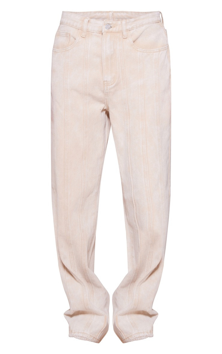 Washed Stone Panelled Seam Detail Straight Leg Jeans | PrettyLittleThing US