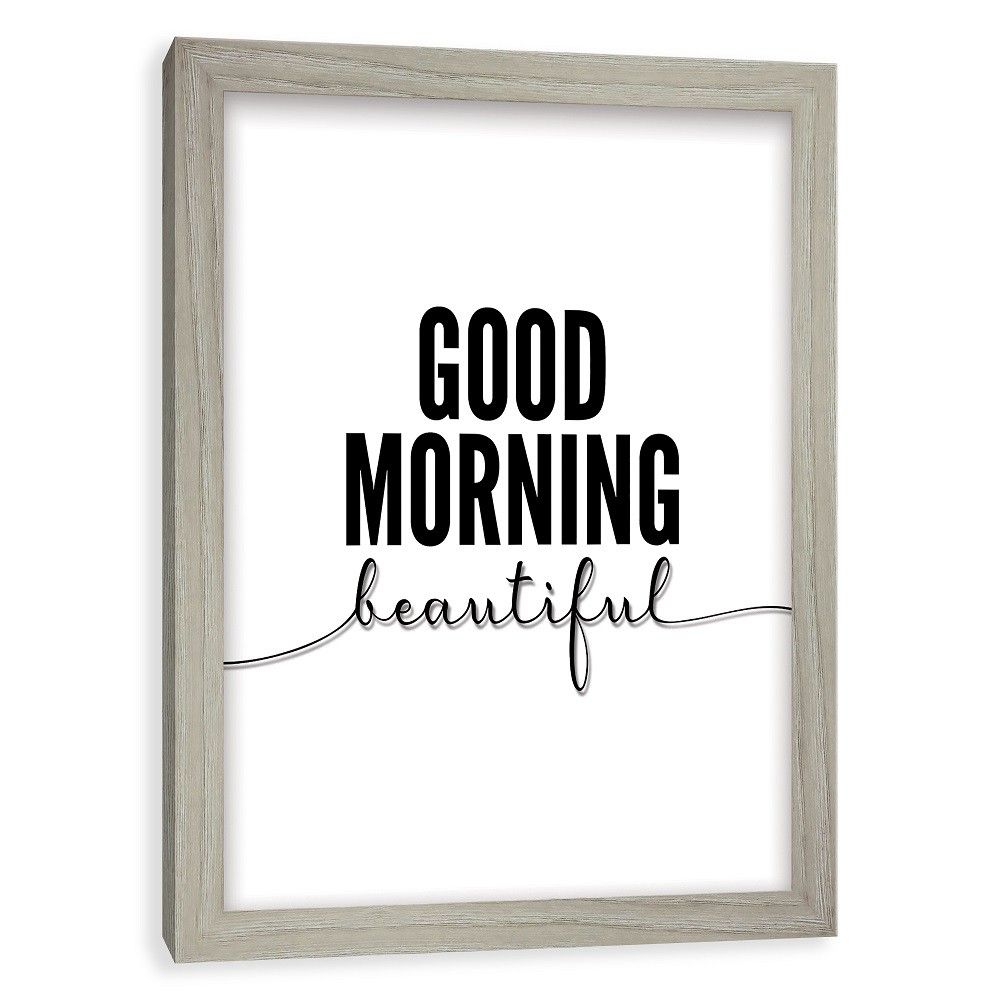 'Good Morning Beautiful' Screened Glass Poster Frame - Threshold, Multi-Colored | Target