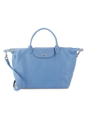 Longchamp - Le Pliage Zipped Leather Handbag | Saks Fifth Avenue OFF 5TH