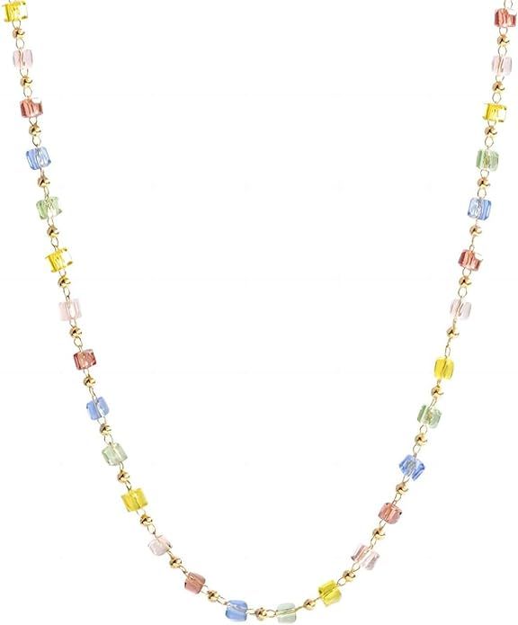 Green Beaded Choker Necklaces for Women, Boho Teen Girls Beach Necklaces Summer Surfer Fine Bead ... | Amazon (US)
