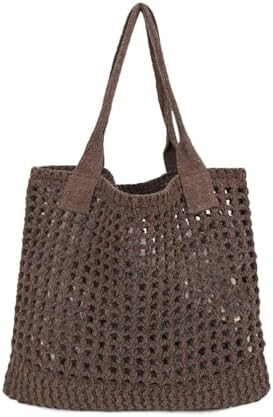 ENBEI Women's Beach Tote Bag, Crochet Knit Hollow Design, Stylish Tote for Beach,Travel and Every... | Amazon (US)