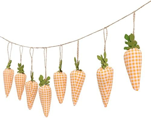 NUOBESTY Easter Carrot Banner Bunny Carrot Garland Fabric Wall Vegegtable Ornament for Party Wall Fi | Amazon (US)