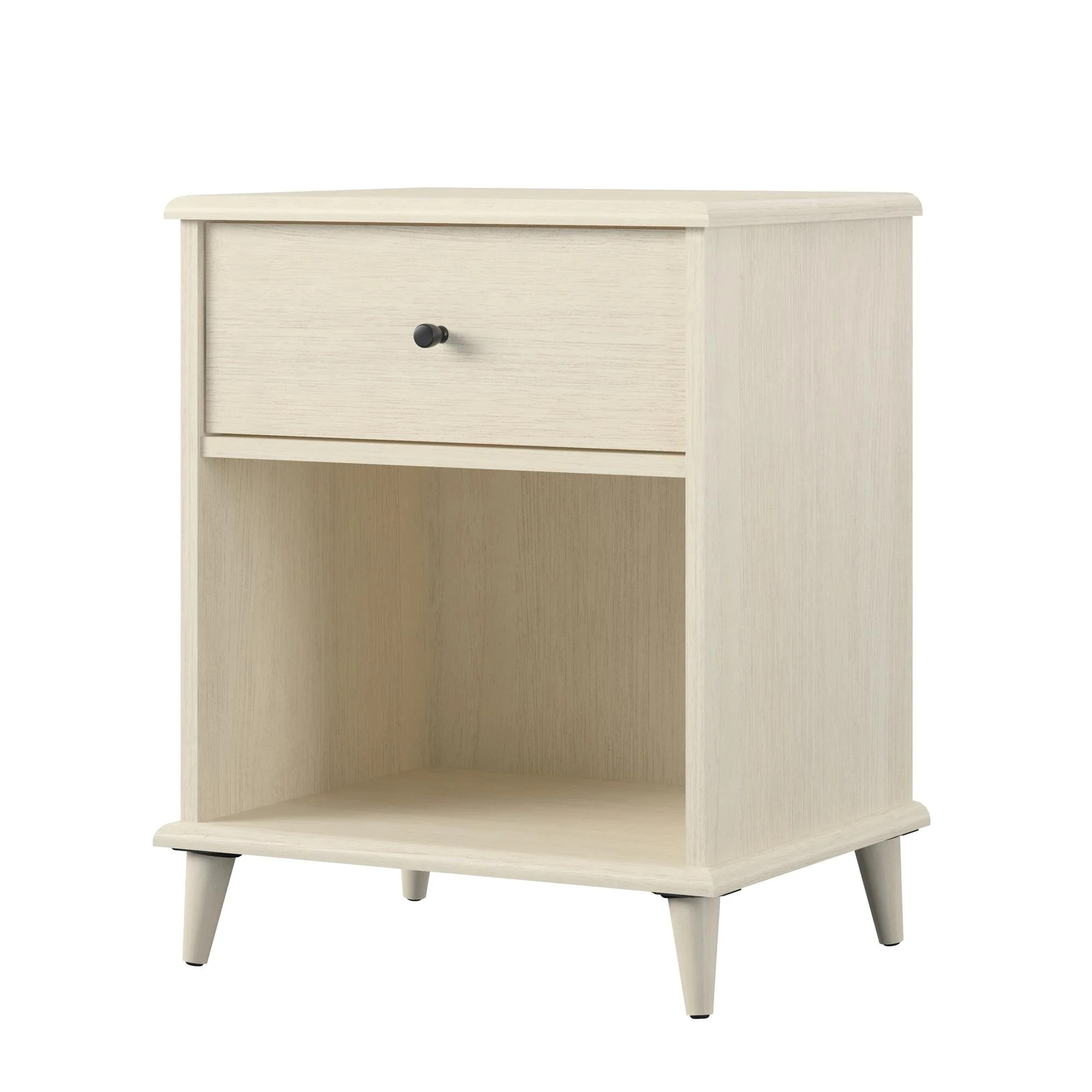 Queer Eye Farnsworth 1 Drawer Mid-Century Modern Nightstand, Ivory Oak - Walmart.com | Walmart (US)