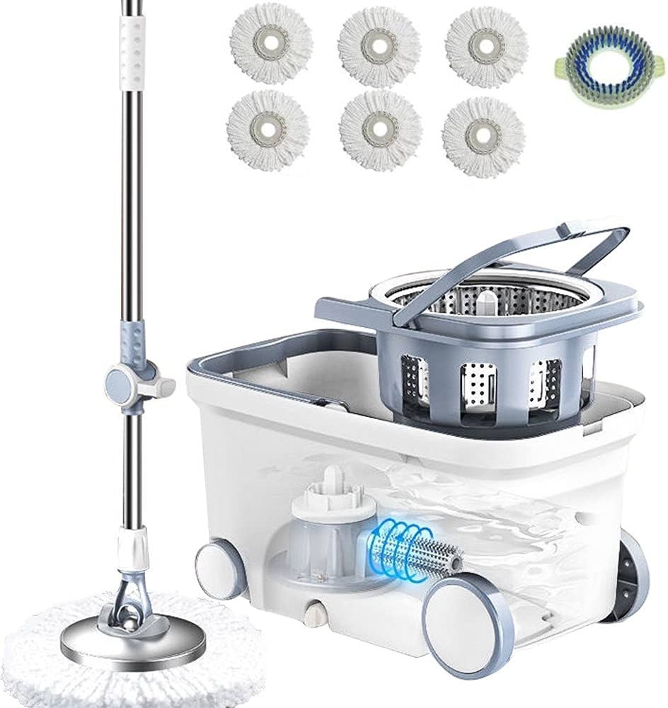 Spin Mop Bucket System Deluxe 360 Spinning Mop Bucket Floor Cleaning System with 6 Microfiber Rep... | Amazon (CA)