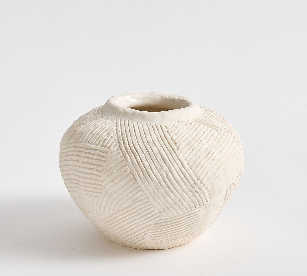 Earthenware Textured Vase Small | Pottery Barn (US)
