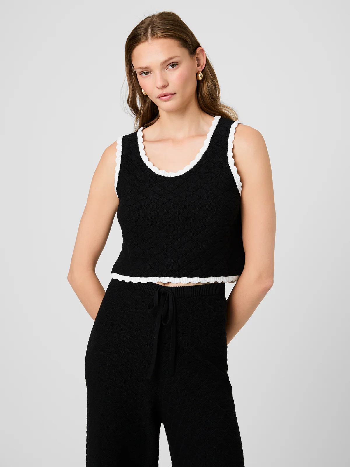 TEDDY DIAMOND KNIT CONTRAST CAMI | French Connection (US)