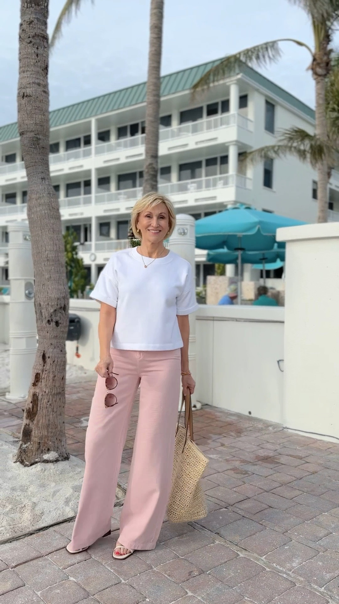 Vacation mode: activated. ☀️✨ Keeping it light and effortless in a classic white tee and blush wide-leg pants—perfect for breezy Florida days. Relaxed, refined, and ready for whatever the day brings.
💕Scroll down to shop & follow for more

#VacationStyle #EffortlessChic #FloridaGetaway

#LTKSeasonal #LTKOver40 #LTKWatchNow