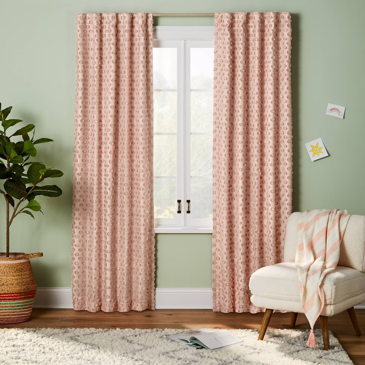 Clipped Dotted Kids' Blackout Window Curtain Panel - Pillowfort™ | Target