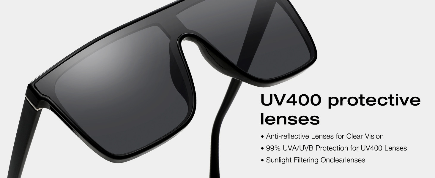 Trendy Square Oversized Sunglasses for Women Men Retro Flat Top Shield Sun Glasses UV Protection ... | Amazon (US)