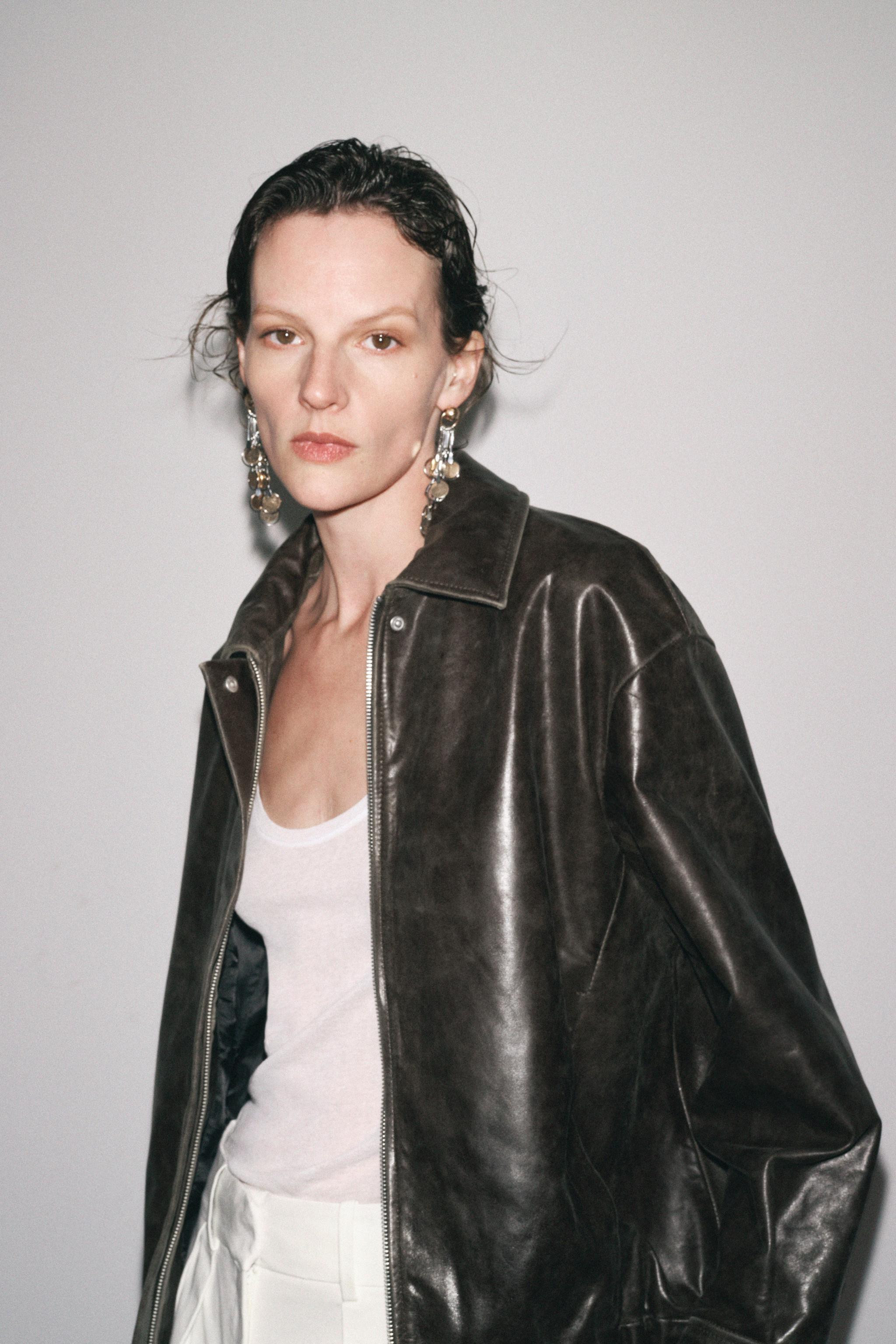 100% LEATHER BOMBER ZW COLLECTION LIMITED EDITION | Zara US