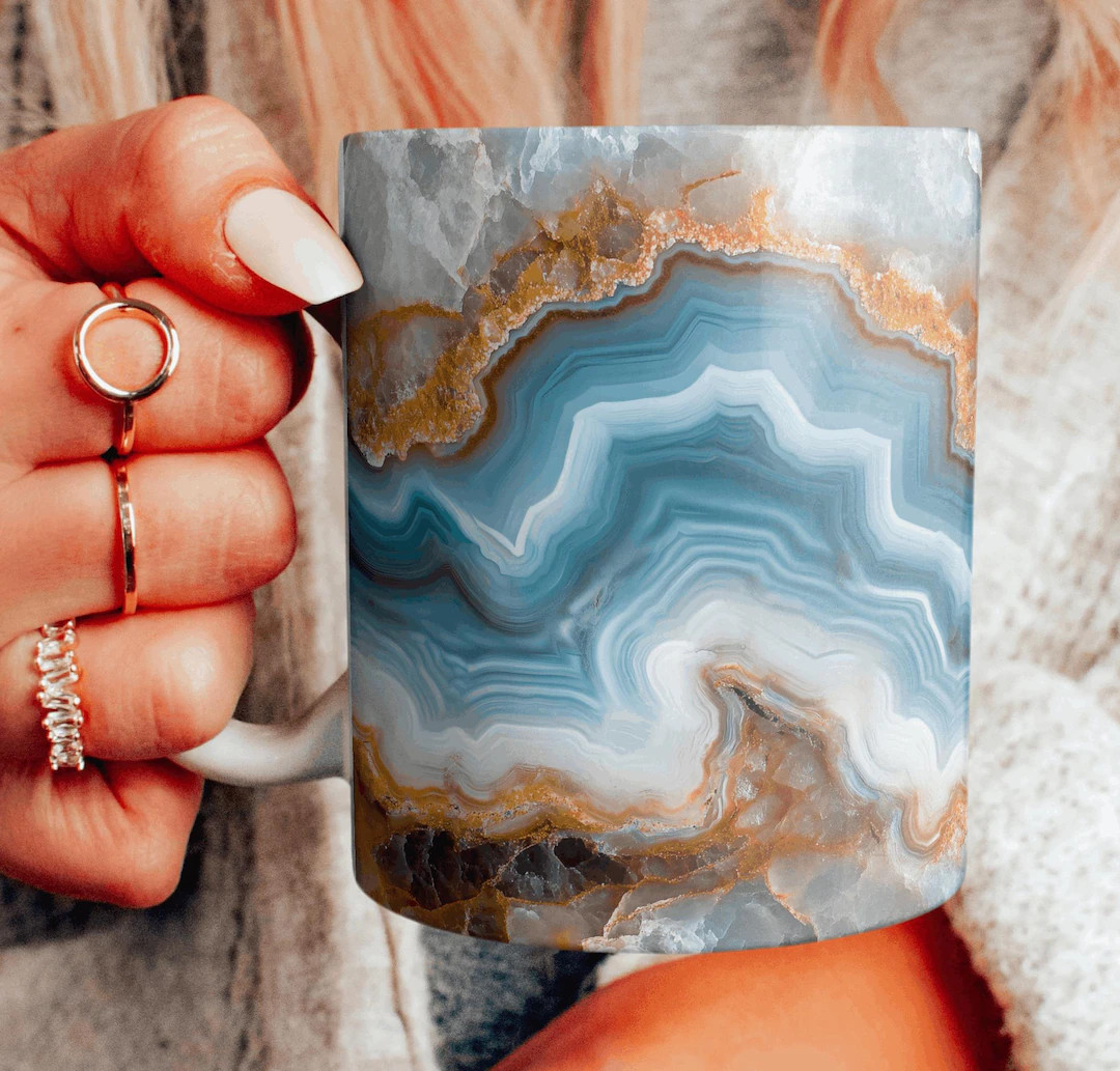 Beautiful Colorful Marbled Ceramic Mug, Agate Design Coffee Cup, Geology Enthusiast Gift Mug, Col... | Etsy (US)