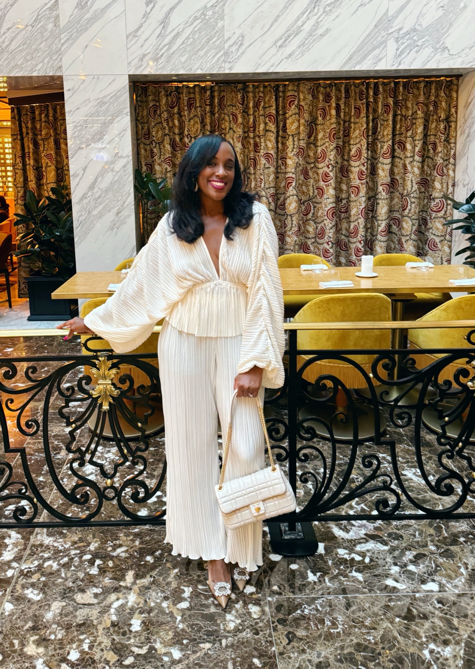 This comfortable but elegant pant set is a show-stopper you’ll love.  And the bag is the perfect complement. Get them both for your next fabulous occasion! 
Also comes in brown. Wearing size 8. 

#LTKstyletip #LTKitbag #LTKover40