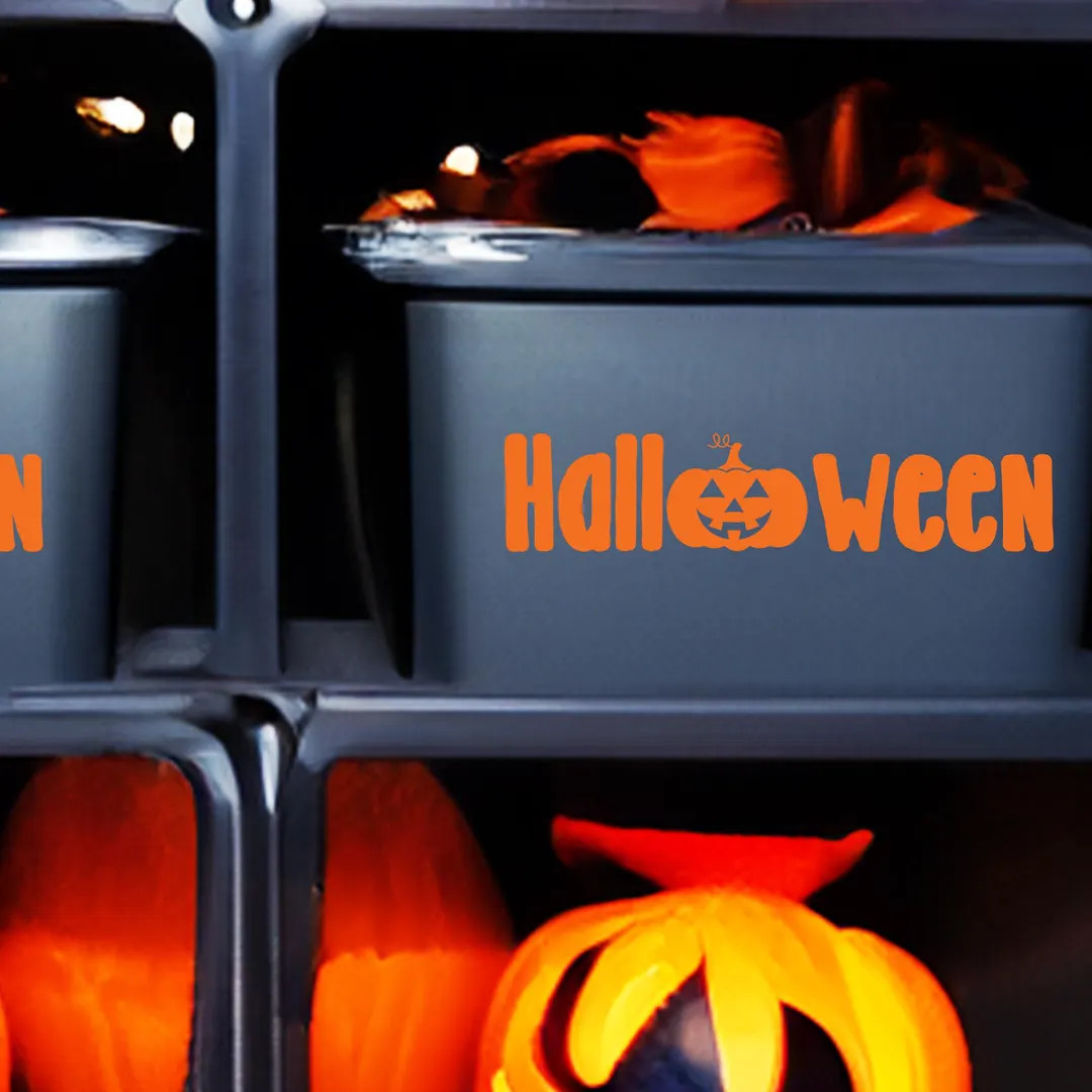 Halloween Storage Decals: Pumpkin Decor, Vinyl Stickers - Set of 6 | Etsy (US)