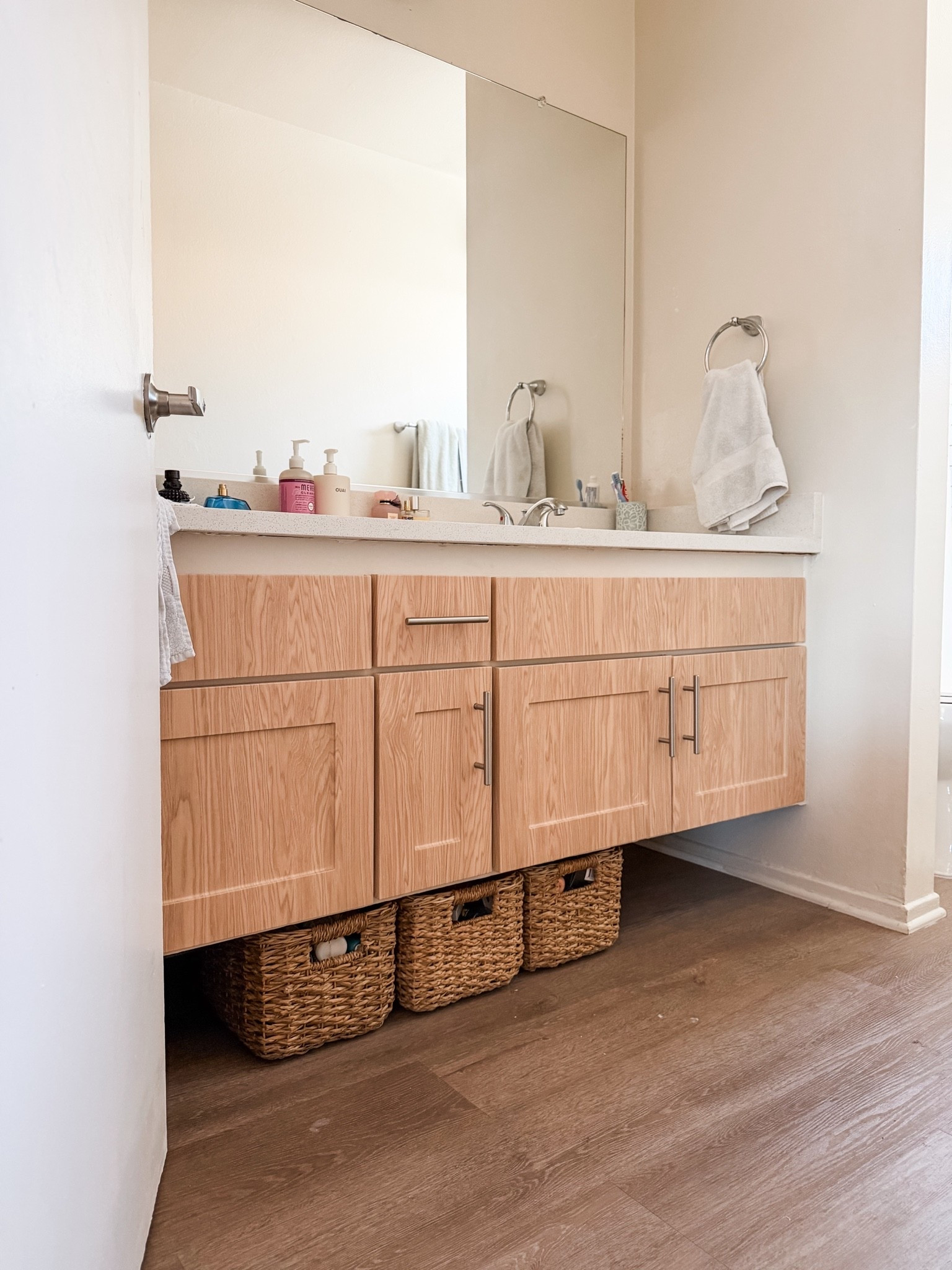 Any available space is critical in a dorm room. In my son’s dorm bathroom, there’s space under the sink but only 8” high 🥹 These baskets worked well for storing overflow bathroom supplies!

#LTKHome