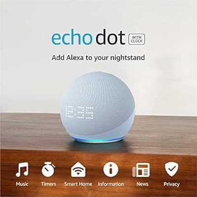 Echo Dot (5th Gen, 2022 release) with clock | Smart speaker with clock and Alexa | Cloud Blue | Amazon (US)