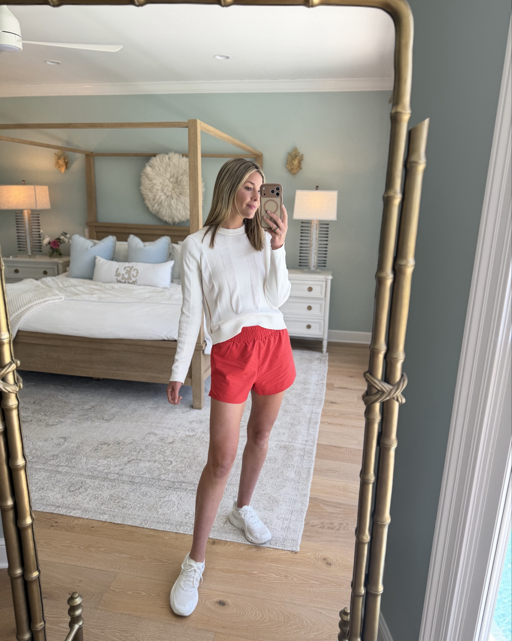 This lightweight sweater is the perfect layering piece for spring and summer! The ribbed detailing is so beautiful - it’s truly the perfect activewear sweater on chilly mornings! These shorts are also a favorite of mine, the waistband is adjustable and they are the perfect length.

Wearing a size small in everything! Use code CEVANS20 to save 💫 

 #LTKSeasonal #LTKActive