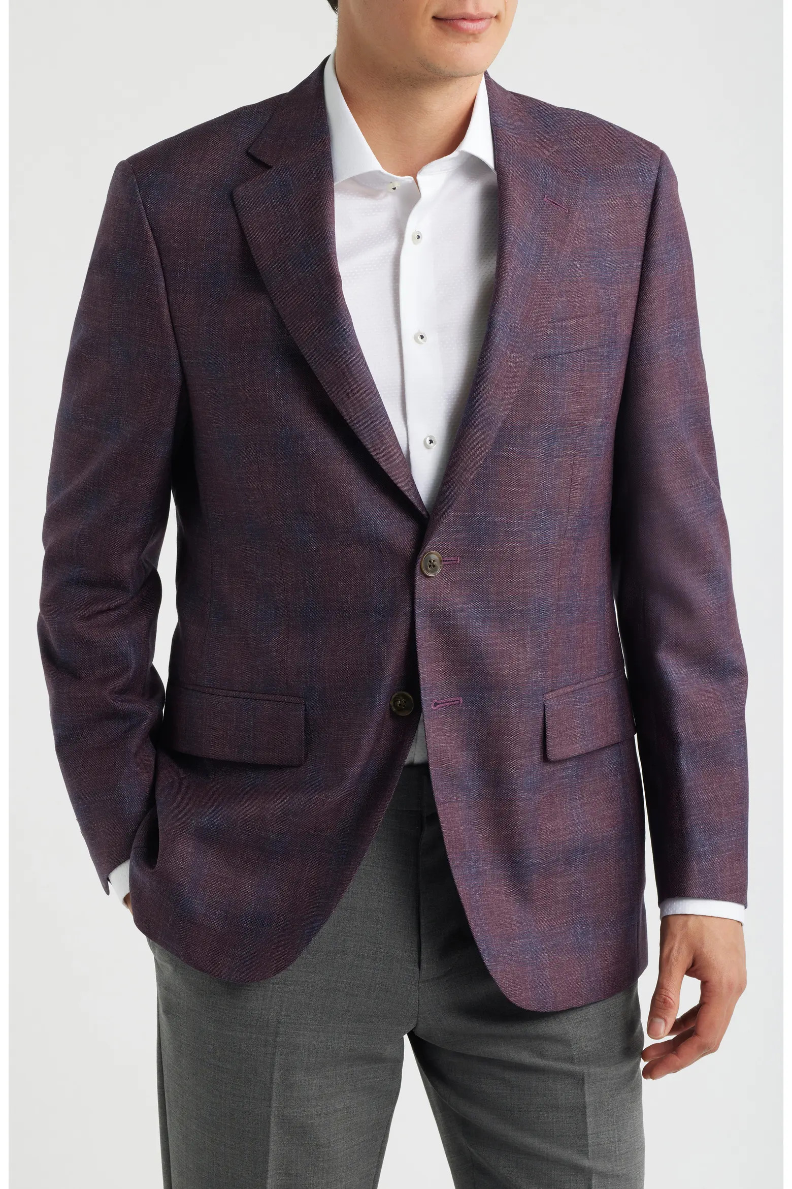 Flynn Classic Fit Dark Red Plaid Wool Sport Coat (Men) | Nordstrom | Nordstrom